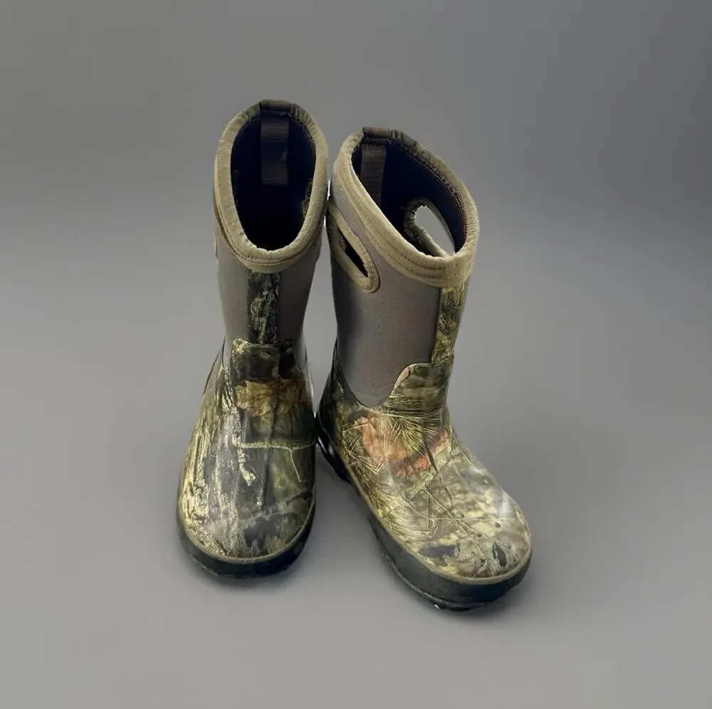 Bogs Kids Waterproof Camo Rain Boots Youth Size 10 Neoprene Pull On